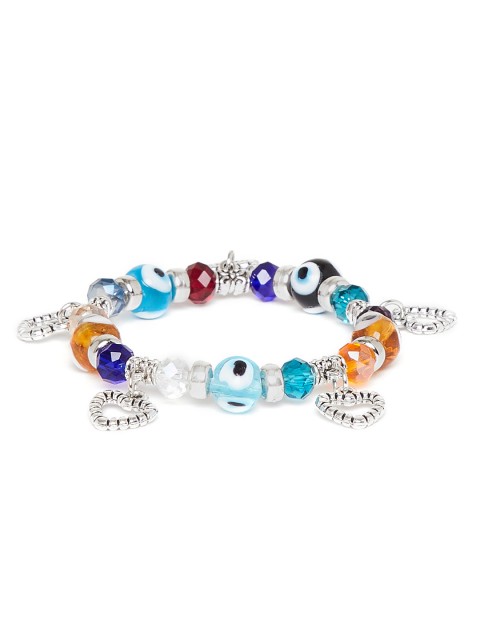 

ZeroKaata Multicoloured Heart Charm Bracelet, Multi