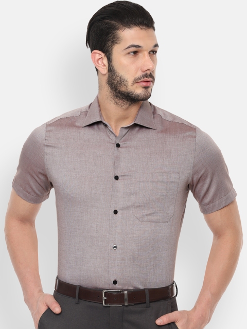 

Louis Philippe Men Brown Slim Fit Solid Formal Shirt
