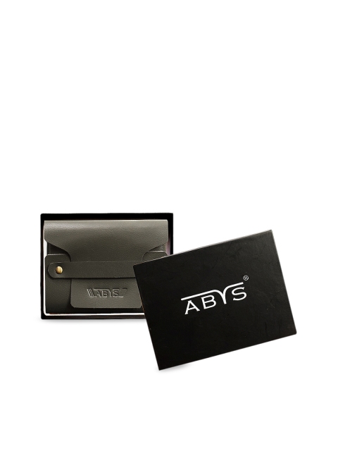 

ABYS Unisex Grey Solid Genuine Leather Card Holder