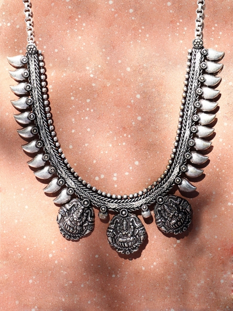 

ZeroKaata Stylish Tribal style Fashion Necklace for women, Silver