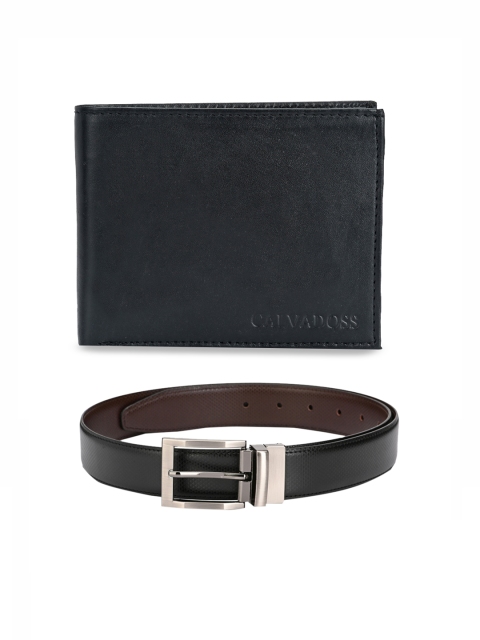 

Calvadoss Men Black & Brown Premium Belt and Wallet Gift Set