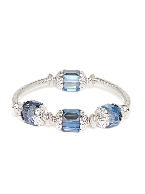 ZeroKaata Women Blue & Silver-Toned Handcrafted Kada Bracelet