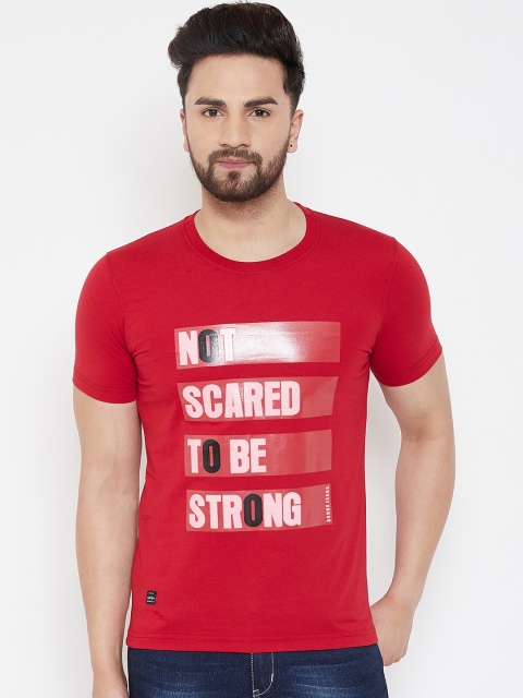 

Adobe Men Red Printed Round Neck T-shirt