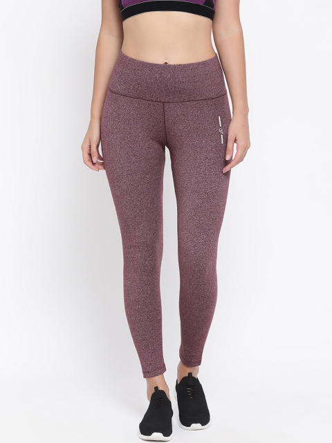 

Macrowoman W-Series Women Burgundy Solid Active Yoga Tights