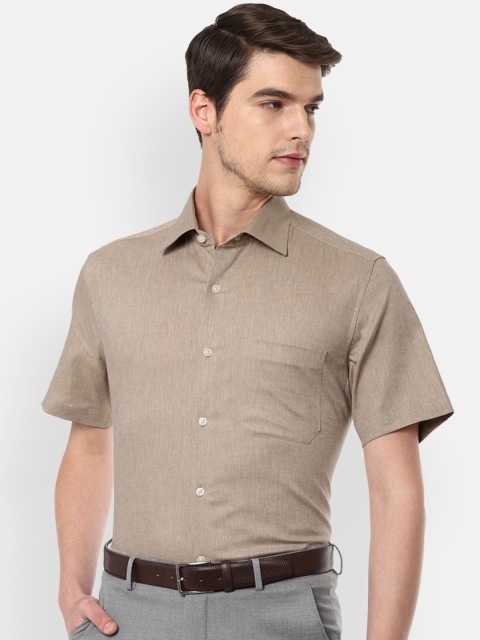 

Louis Philippe Men Beige Regular Fit Solid Formal Shirt