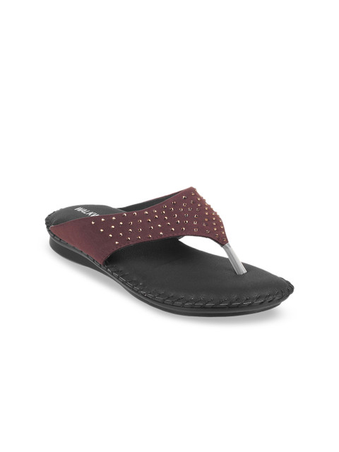 

WALKWAY Women Purple Embellished Open Toe Flats