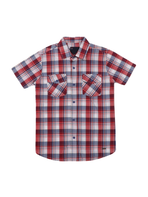 

Lil Tomatoes Boys Maroon Regular Fit Checked Casual Shirt