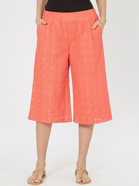 

Mystere Paris Orange Self Design Culottes, Peach