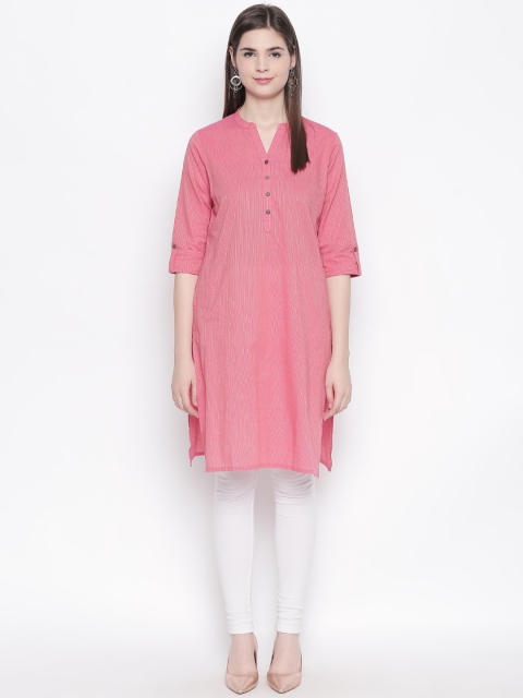 

RANGMANCH BY PANTALOONS Women Pink Solid Straight Kurta