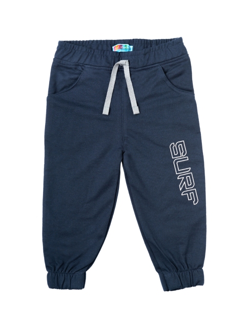 Kid Studio Boys Navy Blue Solid Joggers