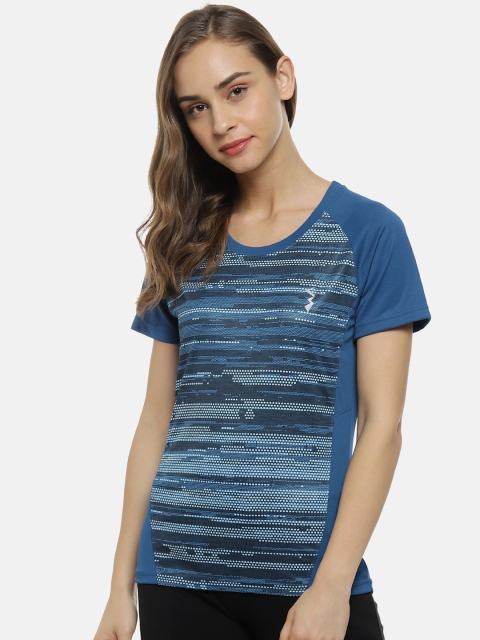 

Campus Sutra Women Blue Printed Round Neck T-shirt