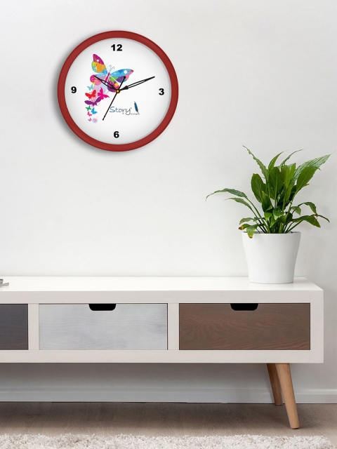 

Story@home Pink Round Printed Analogue Wall Clock 25 cm