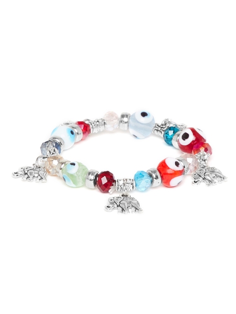 

ZeroKaata Women Red & Silver-Toned Elephant Charm Bracelet