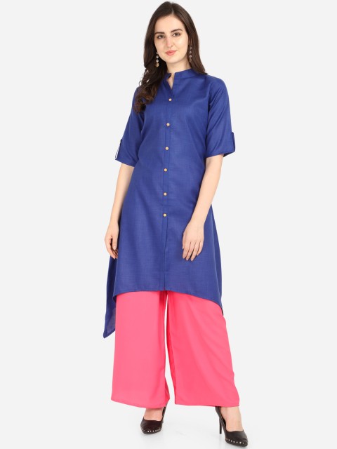 

Silk Bazar Women Blue Solid Kurta with Palazzos