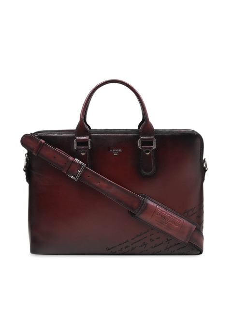 

Da Milano Unisex Maroon Solid Leather Laptop Bag