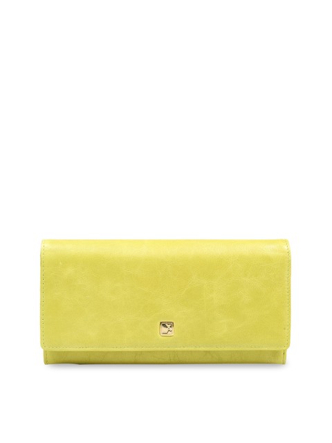 

Da Milano Women Yellow Solid Leather Envelope Wallet