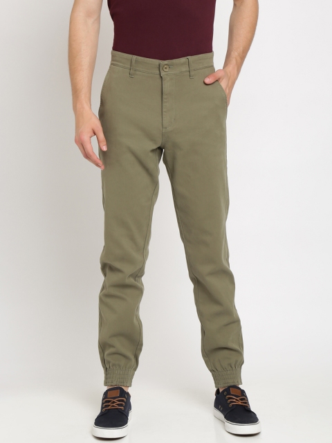 

Crocodile Men Green Smart Slim Fit Solid Regular Trousers