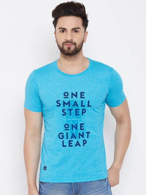 

Adobe Men Blue Printed Round Neck T-shirt