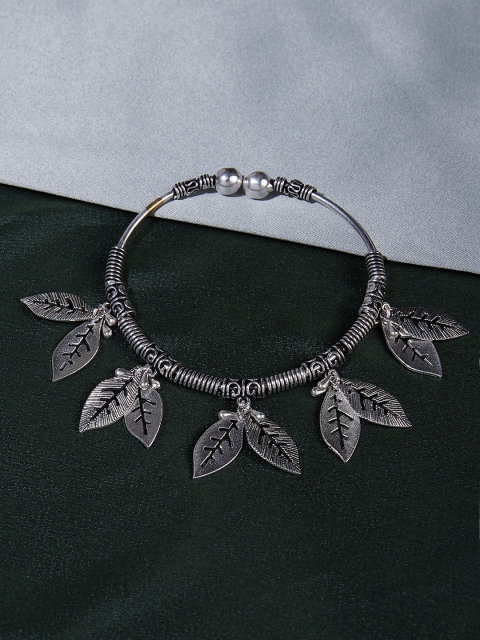 

ZeroKaata Oxidized Silver-Plated Handcrafted Charm Bracelet