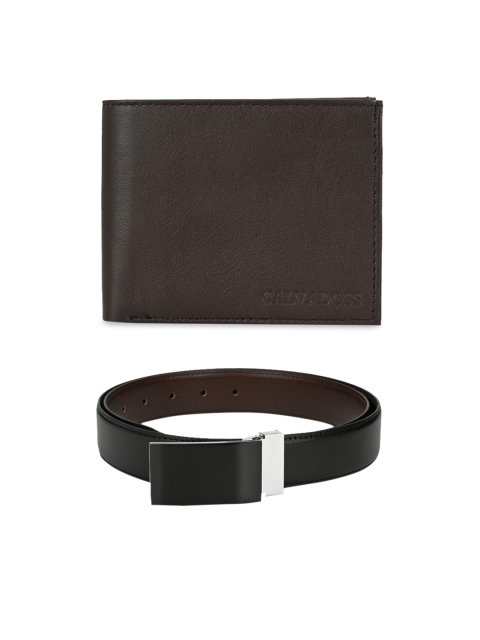 

Calvadoss Men Black & Brown Accessory Gift Set