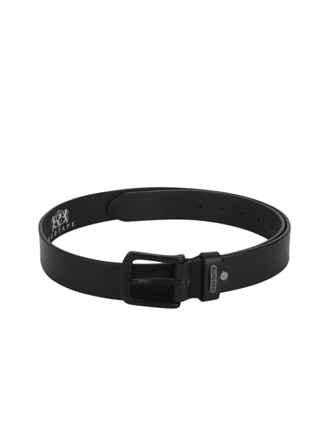 

Red Tape Men Black Leather Textured Belt