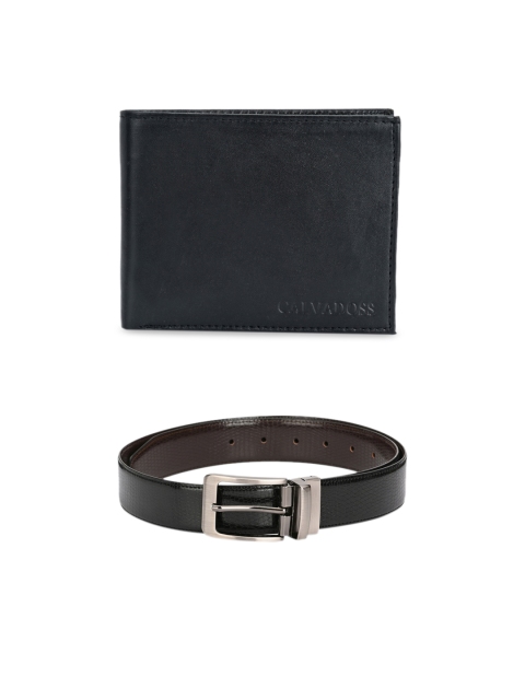 

Calvadoss Men Black & Brown Premium Belt & Wallet Gift Set