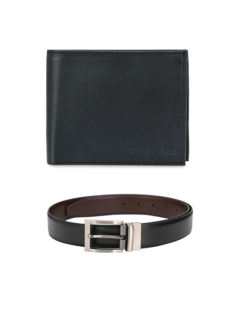 

Calvadoss Men Black & Brown Premium Belt & Wallet Gift Set