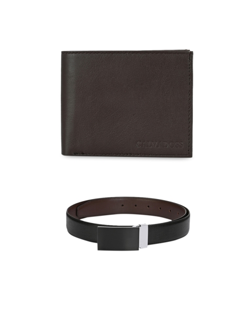 

Calvadoss Men Black & Brown Accessory Gift Set