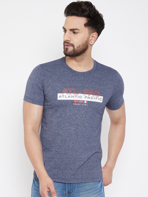 

Adobe Men Blue Printed Round Neck T-shirt