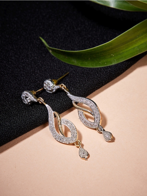 

ZeroKaata Gold-Toned Handcrafted Contemporary Drop Earrings