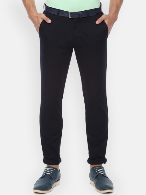 

Van Heusen Sport Men Navy Blue Slim Fit Solid Regular Trousers