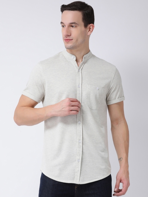 

Club York Men Off-White Regular Fit Solid Casual Shirt