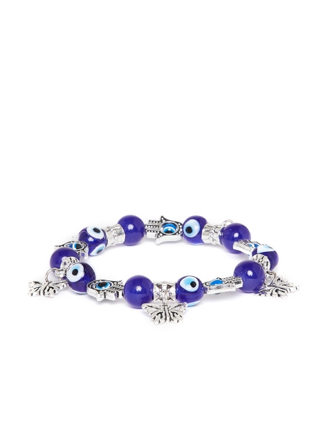 

ZeroKaata Women Blue & Silver-Toned Charm Bracelet