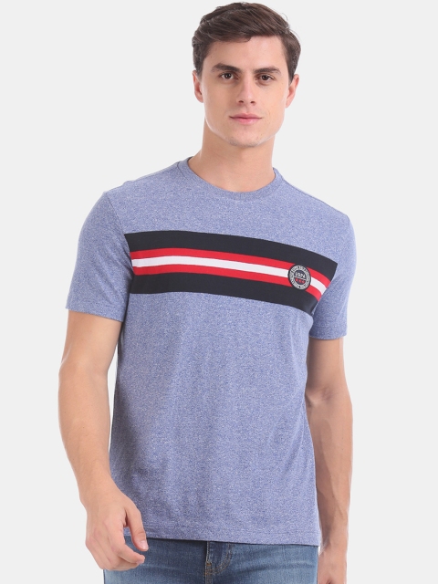 

U.S. Polo Assn. Men Blue Printed Round Neck T-shirt