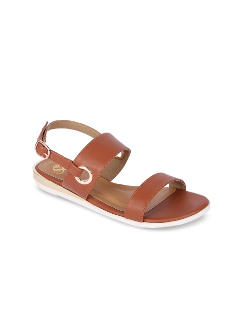 Sole To Soul Women Brown Solid Open Toe Flats