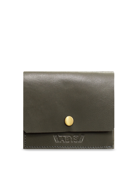 

ABYS Unisex Grey Solid Genuine Leather Card Holder