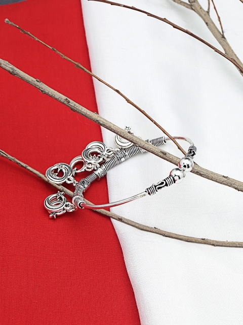 

ZeroKaata Women Silver-Plated Oxidised Charm Bracelet