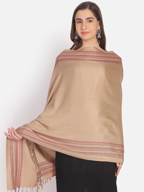 

Anekaant Women Beige Woven Design Shawl
