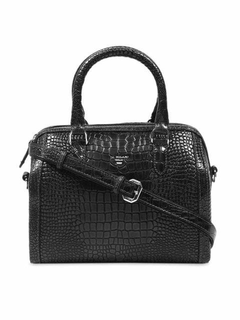 

Da Milano Black Textured Handheld Bag