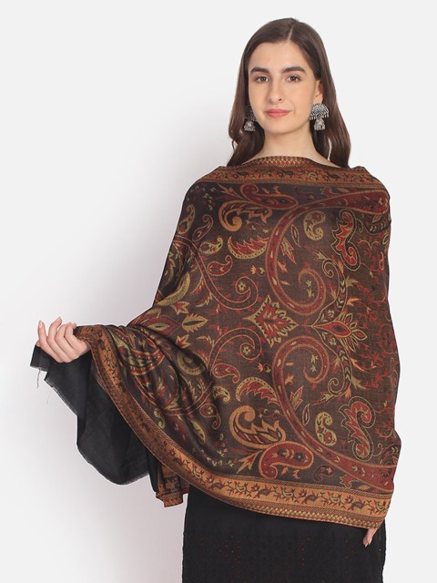 

Anekaant Women Black & Red Woven Design Shawl
