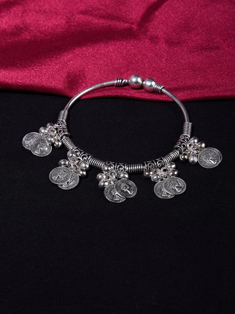 

ZeroKaata Silver-Plated Oxidized Coins Charm Bracelet