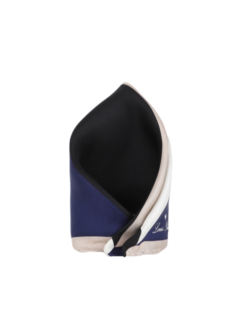 

Louis Philippe Men Black & Navy Blue Colourblocked Silk Pocket Square
