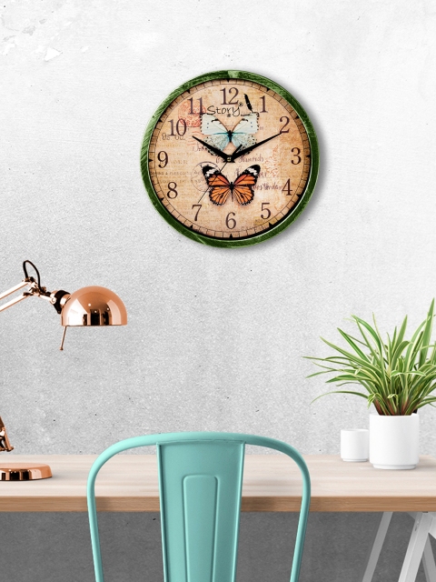 

Story@home Green & Beige Round Printed Analogue Wall Clock 30.4 cm