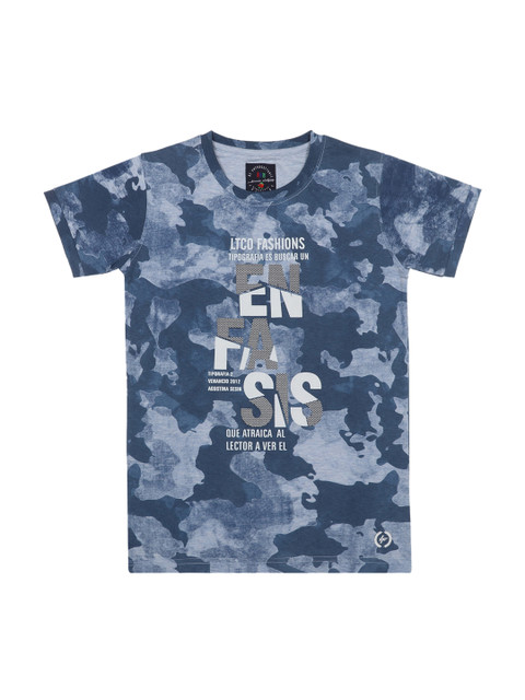 

Lil Tomatoes Boys Blue Printed Round Neck T-shirt