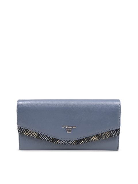 

Da Milano Women Blue Solid Leather Envelope Wallet