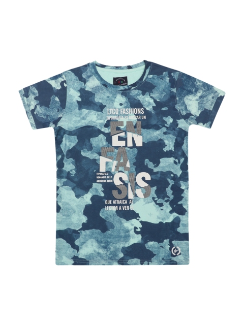 

Lil Tomatoes Boys Sea Green Printed Round Neck T-shirt