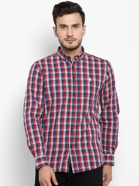Red Tape Men Red & Blue Regular Fit Checked Casual Shirt