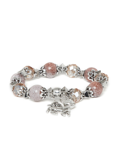 

ZeroKaata Silver-Toned & Brown Handcrafted Horse Bracelet