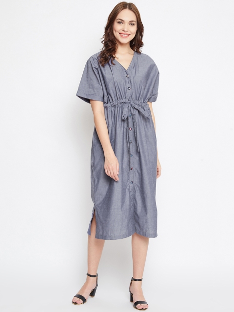 

The Kaftan Company Women Grey Solid A-Line Dress