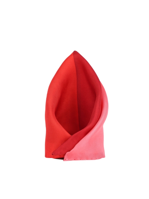

Louis Philippe Men Red Colourblocked Silk Pocket Square